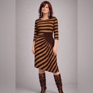 Beige by eci Black and Gold Dress